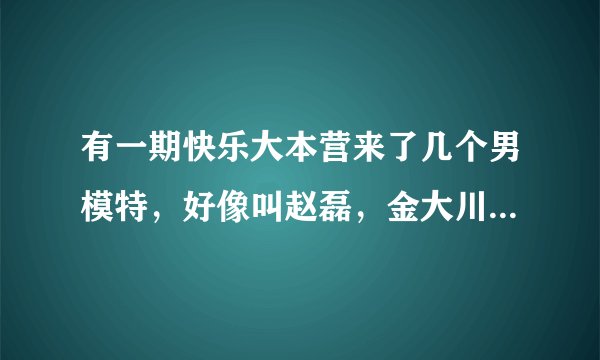 有一期快乐大本营来了几个男模特，好像叫赵磊，金大川什么的，是哪一期？