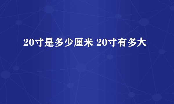 20寸是多少厘米 20寸有多大