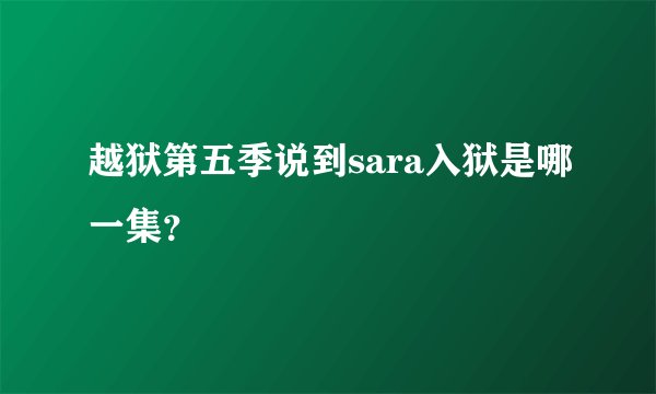 越狱第五季说到sara入狱是哪一集？
