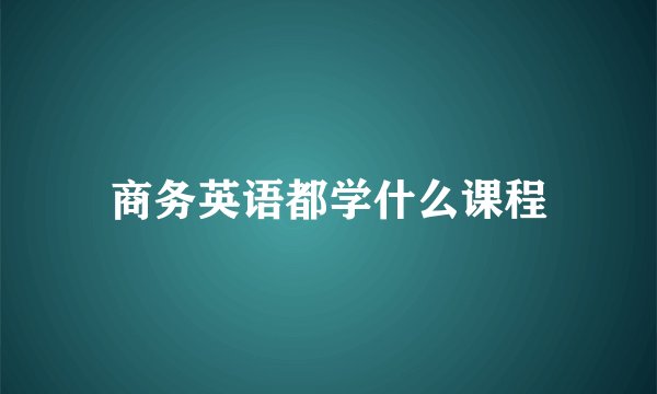 商务英语都学什么课程