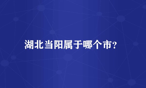 湖北当阳属于哪个市？