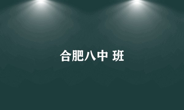 合肥八中 班