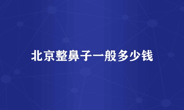 北京整鼻子一般多少钱