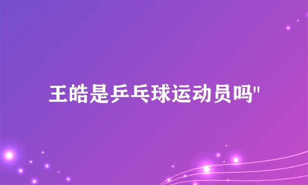 王皓是乒乓球运动员吗