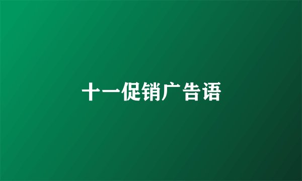 十一促销广告语