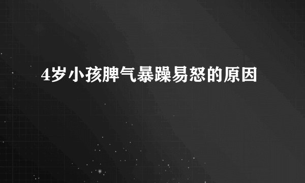 4岁小孩脾气暴躁易怒的原因