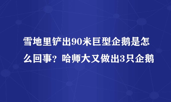 雪地里铲出90米巨型企鹅是怎么回事？哈师大又做出3只企鹅