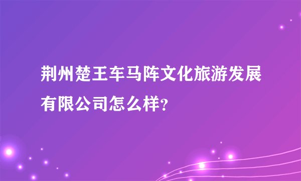 荆州楚王车马阵文化旅游发展有限公司怎么样？