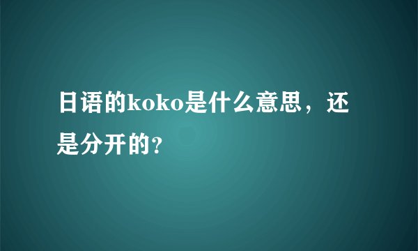 日语的koko是什么意思，还是分开的？