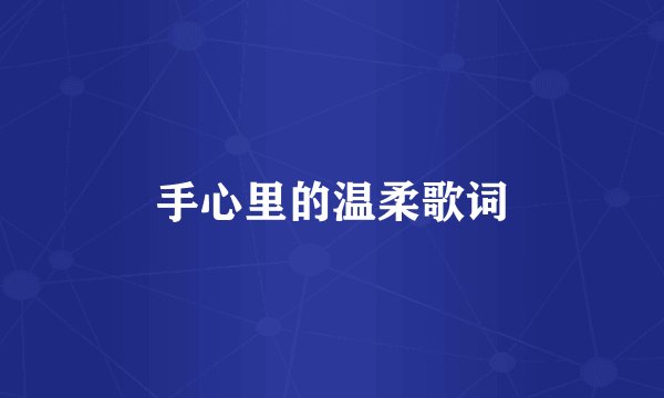 手心里的温柔歌词