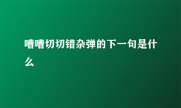 嘈嘈切切错杂弹的下一句是什么