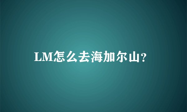 LM怎么去海加尔山？