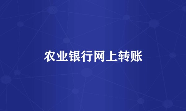农业银行网上转账