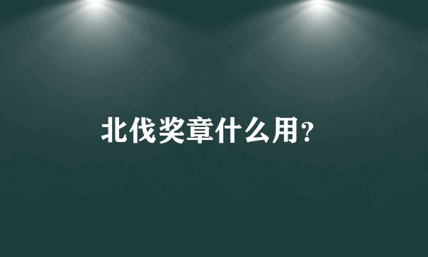 北伐奖章什么用？