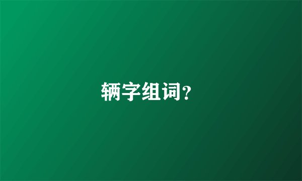 辆字组词？