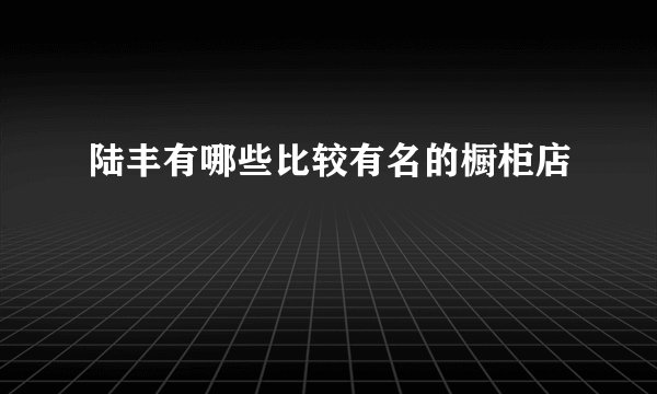陆丰有哪些比较有名的橱柜店