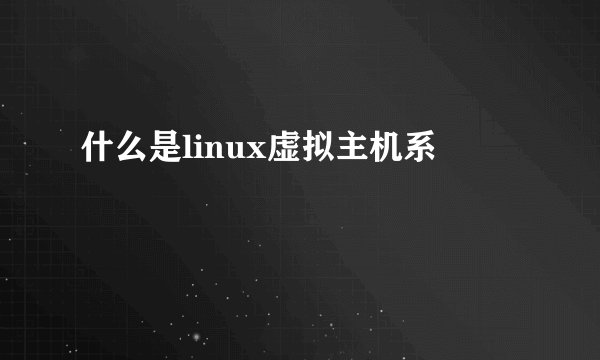 什么是linux虚拟主机系ǻ