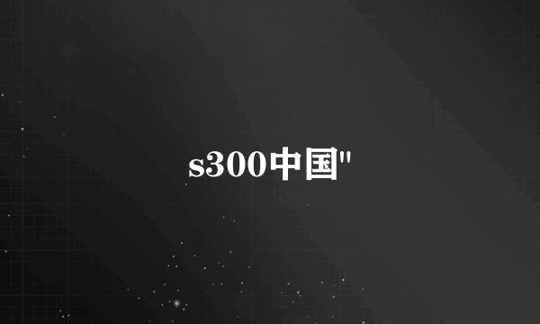 s300中国