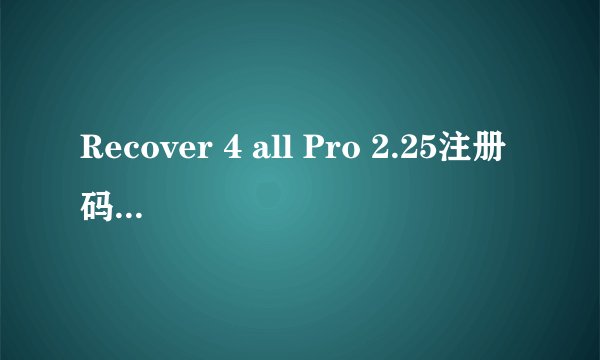 Recover 4 all Pro 2.25注册码 破解版也OK