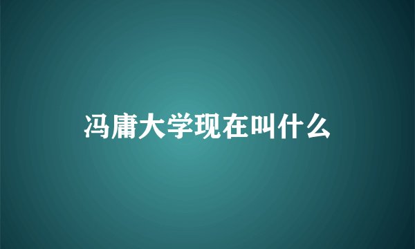 冯庸大学现在叫什么