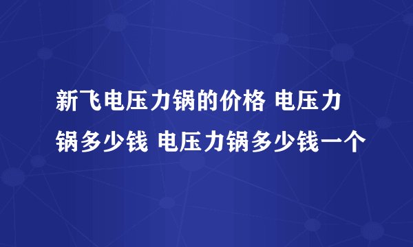 新飞电压力锅的价格 电压力锅多少钱 电压力锅多少钱一个