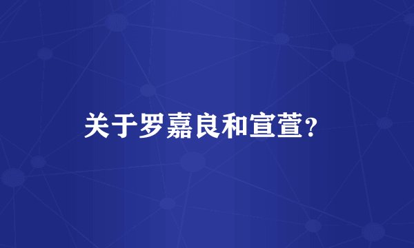关于罗嘉良和宣萱？