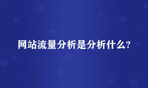 网站流量分析是分析什么?