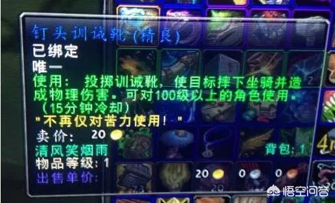 魔兽世界新达拉然有没有把人砸下坐骑的道具?