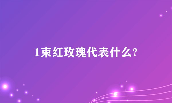 1束红玫瑰代表什么?