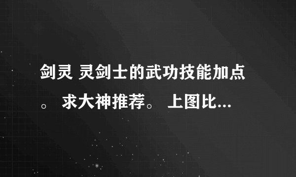 剑灵 灵剑士的武功技能加点。 求大神推荐。 上图比较好。不然我看不懂。 因为