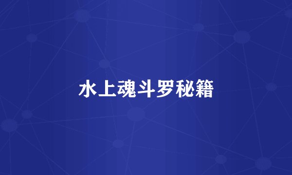 水上魂斗罗秘籍