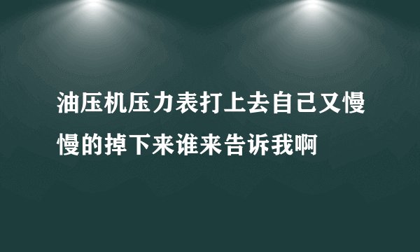 油压机压力表打上去自己又慢慢的掉下来谁来告诉我啊