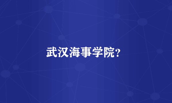 武汉海事学院？