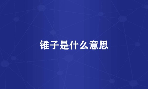 锥子是什么意思