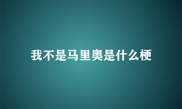 我不是马里奥是什么梗