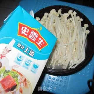 微波炉煮汤-----金菇蛋汤