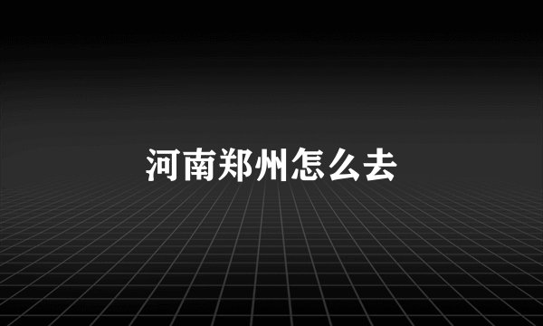 河南郑州怎么去