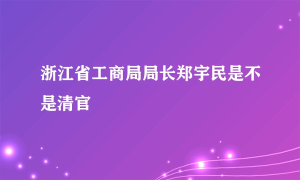 浙江省工商局局长郑宇民是不是清官