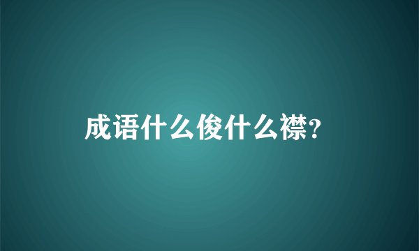 成语什么俊什么襟？