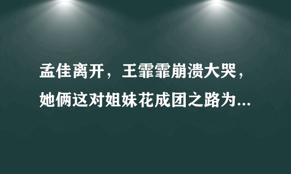 孟佳离开，王霏霏崩溃大哭，她俩这对姐妹花成团之路为何如此艰辛？