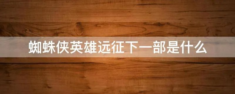 蜘蛛侠英雄远征下一部是什么