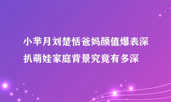 小芈月刘楚恬爸妈颜值爆表深扒萌娃家庭背景究竟有多深