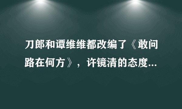 刀郎和谭维维都改编了《敢问路在何方》，许镜清的态度为何截然不同？