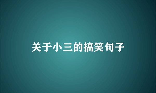 关于小三的搞笑句子