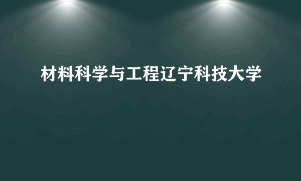 材料科学与工程辽宁科技大学