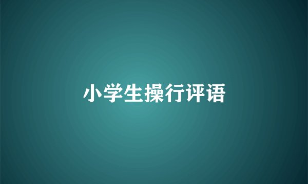 小学生操行评语