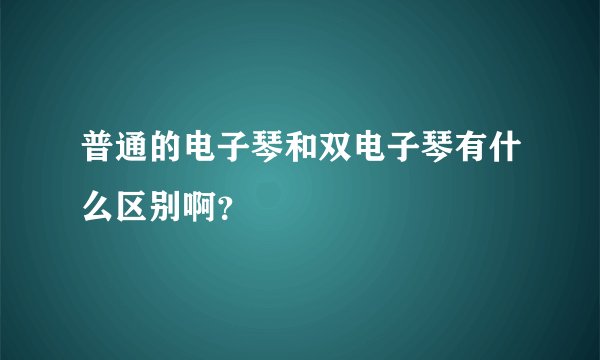 普通的电子琴和双电子琴有什么区别啊？