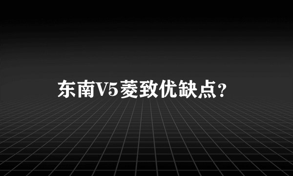东南V5菱致优缺点？