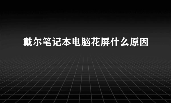 戴尔笔记本电脑花屏什么原因
