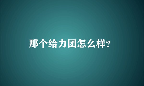 那个给力团怎么样？